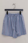 BASERANGE elastic waist striped shorts BAS-SHOLE-PO-SU25-TW MATRIX STRIPE